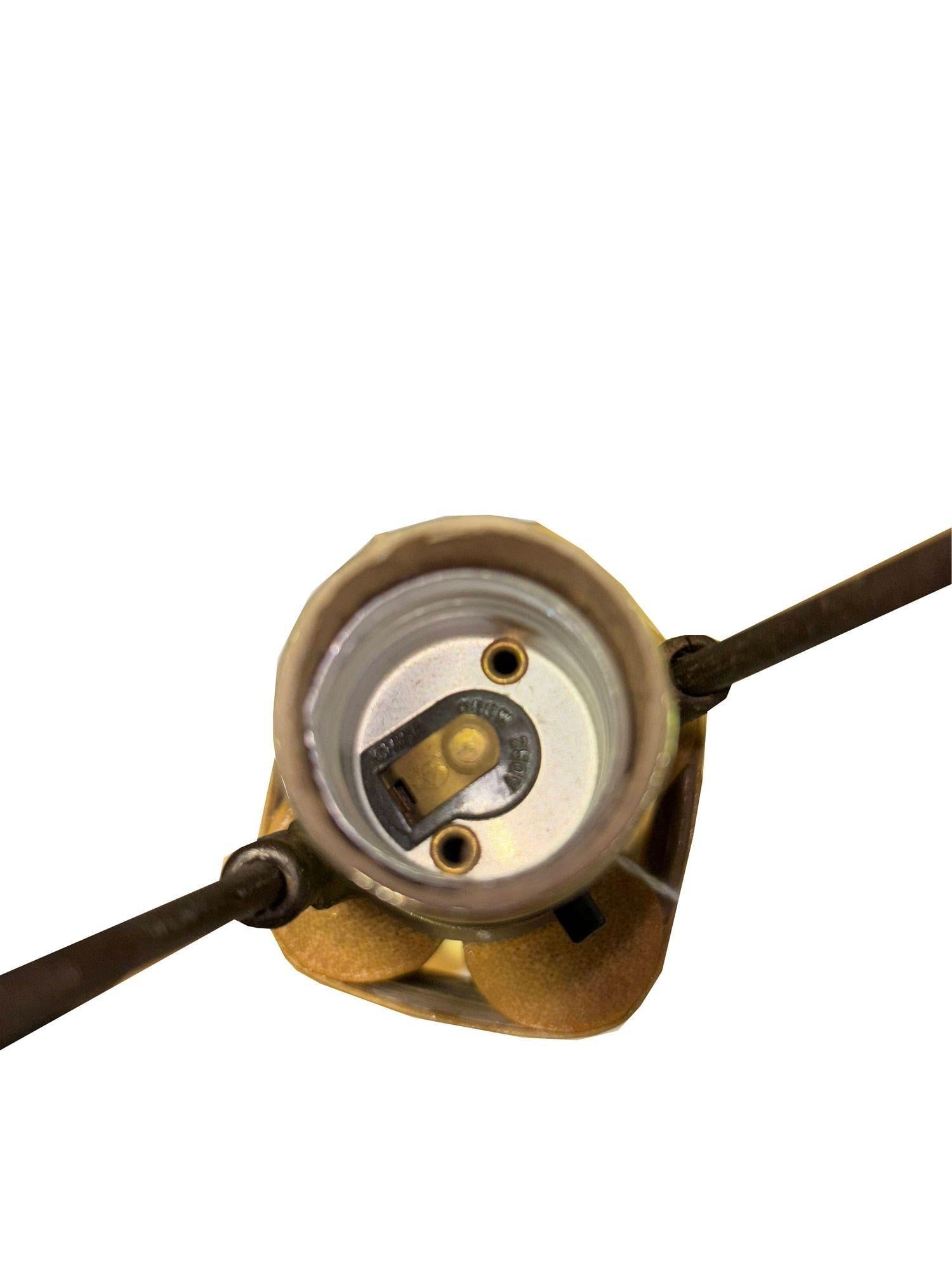 Restored Four Strand Rattan Table Lamp With Fancy Wrapping and Vintage Lampshade - 15