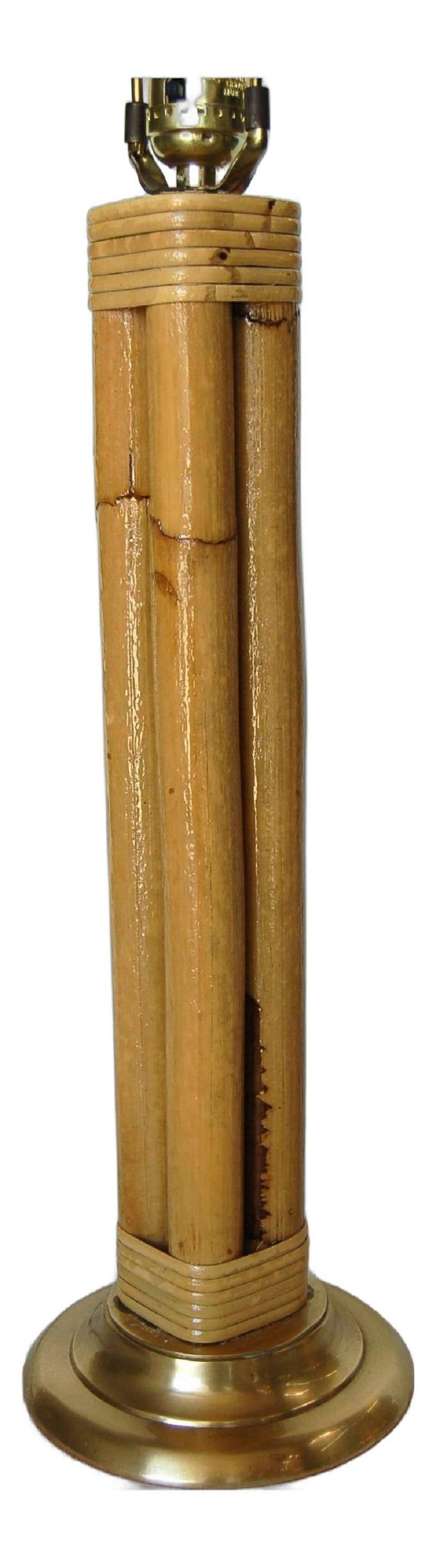 Restored Four Strand Rattan Table Lamp With Fancy Wrapping and Vintage Lampshade - 19