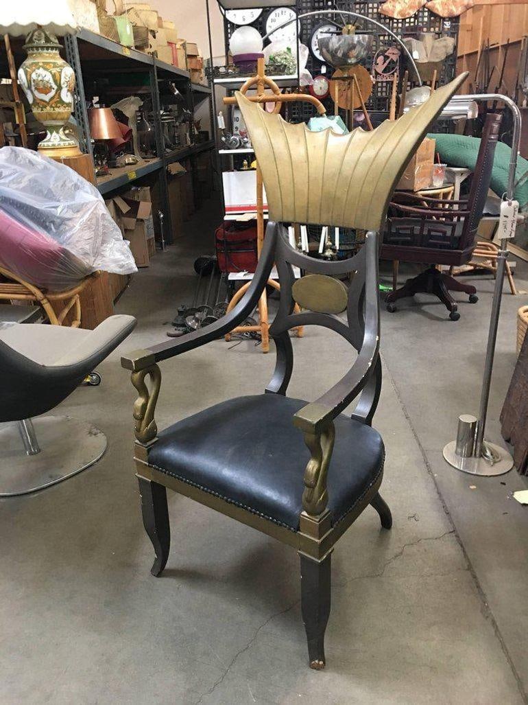 1934 Cleopatra Prop Egyptian Throne Chair Used by Claudette Colbert - 3