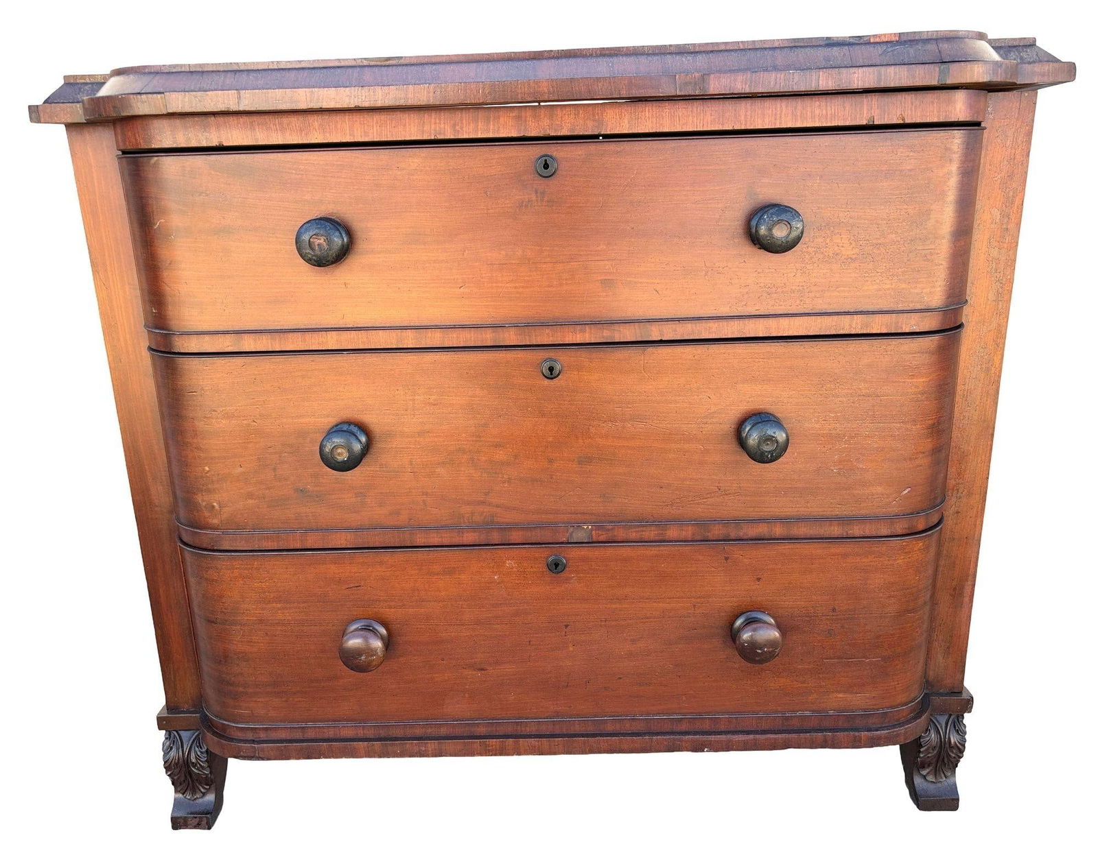 Late 19th Century Victorian Queen Anne Lowboy Dresser with Sculpted Front - 10