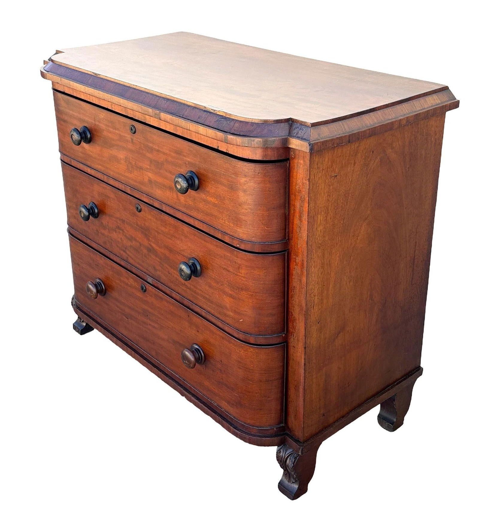 Late 19th Century Victorian Queen Anne Lowboy Dresser with Sculpted Front - 9