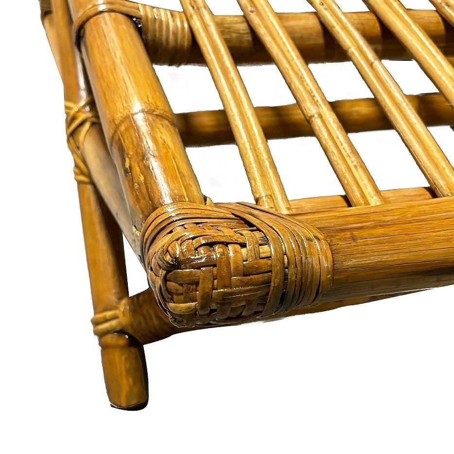 Restored Rattan Three-Seater "Eye" Bench by Paul T Frankl - 18