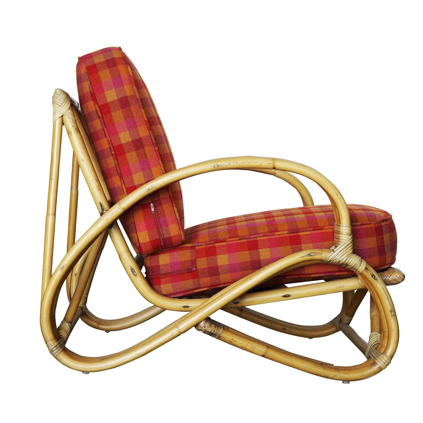 Restored Three-Strand "S-Arm" Rattan Living Room Set - 16