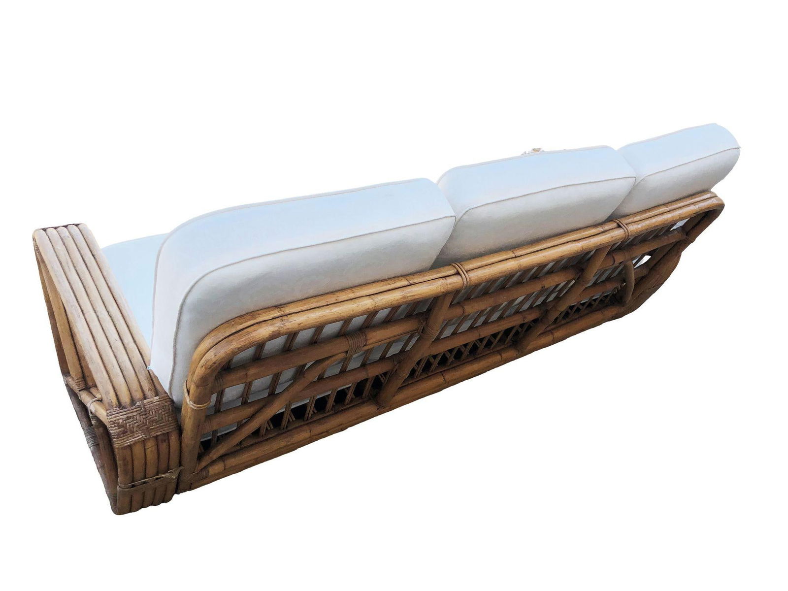 Paul T. Frankl 5-Strand Square Pretzel Square-Back 3-Seat Sofa (unrestored) - 9