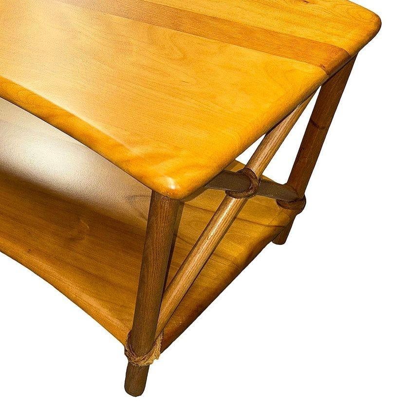 Rare Mid-century 2 Tier Carved Birch Coffee Table by Heywood Wakefield - 6