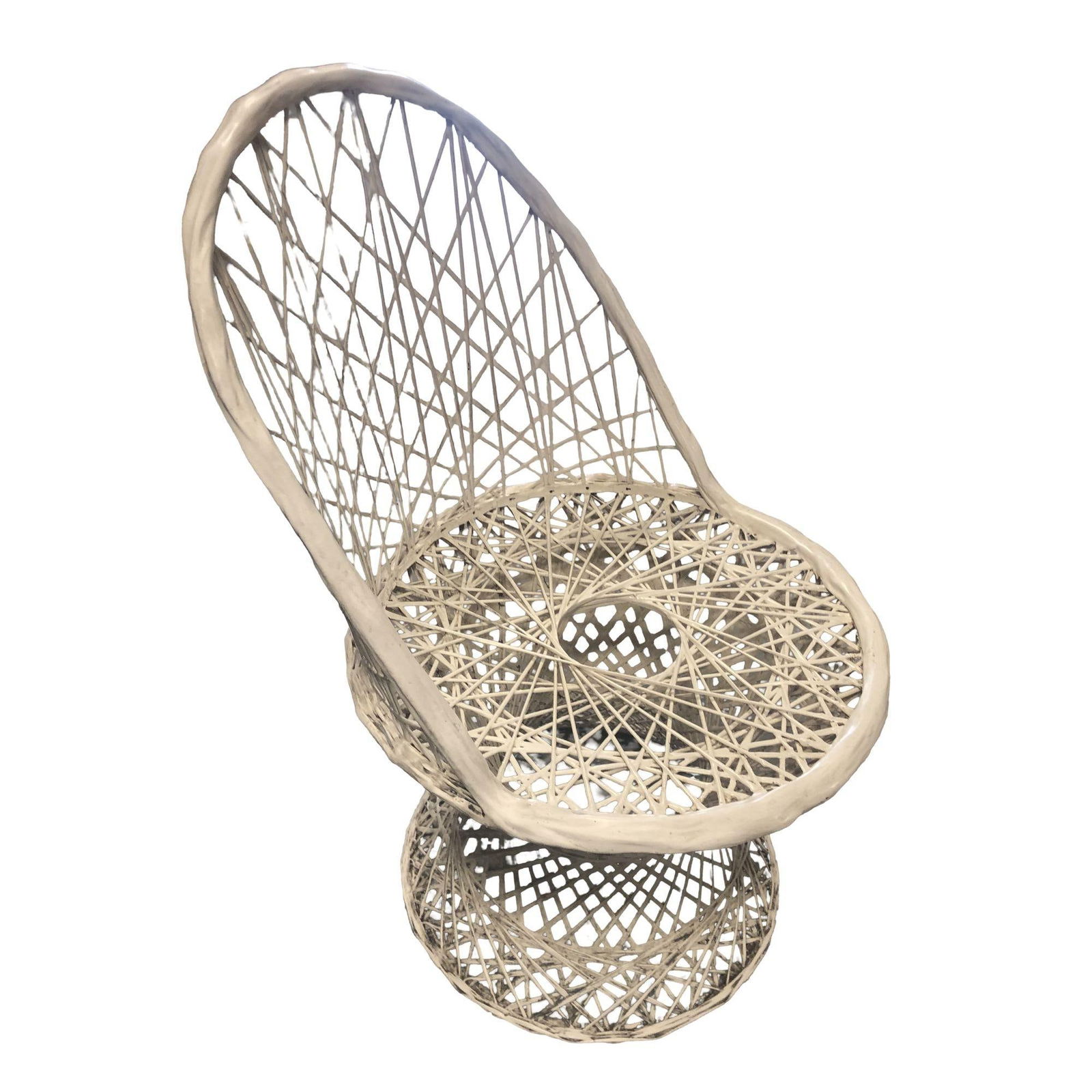 Mid Century 1970s Russel Woodard Fiberglass Table and Chairs Patio Dining Set - 6