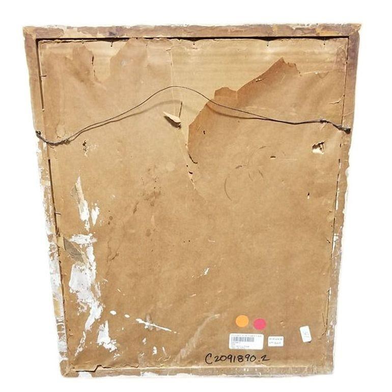 Mid-century Hawaiian Two Lilies Oil Painting on Paper signed E. Wolf, Framed - 6