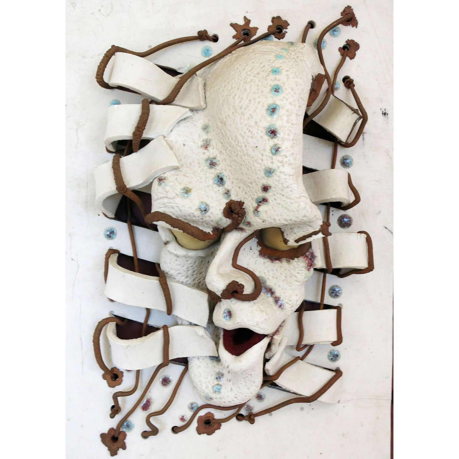 Postmodern "City Living ?" Art Pottery Figural Wall Sculpture - 8