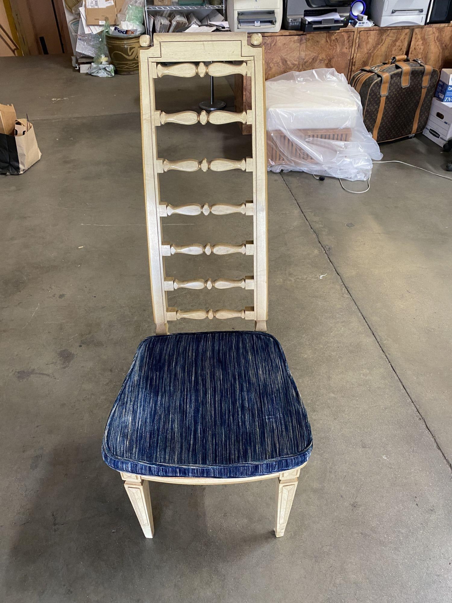 Portoro Nero Marble Dining Set with High Back Thomasville Chairs - 11