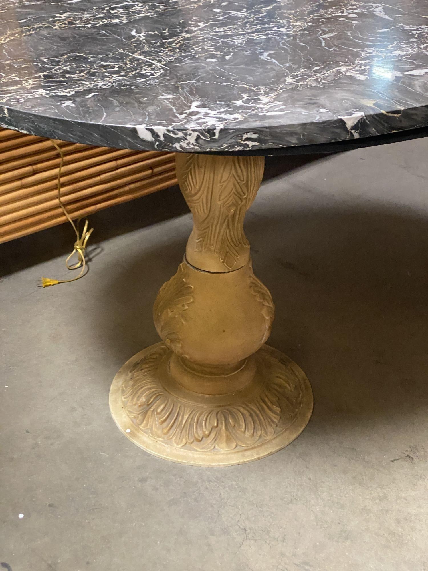 Portoro Nero Marble Dining Set with High Back Thomasville Chairs - 18