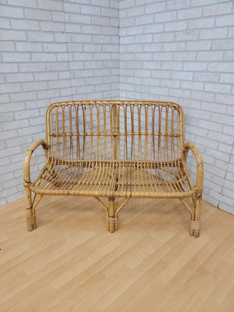 Vintage Italian Rattan and Bamboo 4 Piece Bistro Set - 6