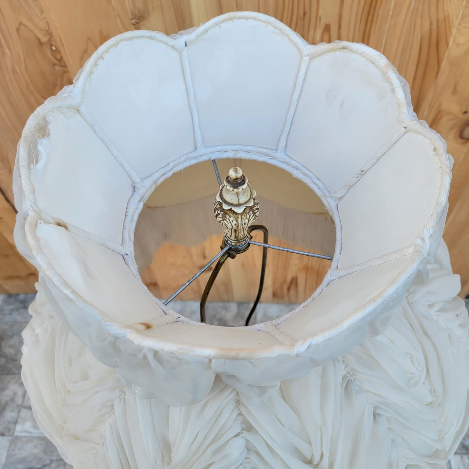 Vintage Victorian Italian Capodimonte Porcelain Table Lamp with Shade - 10