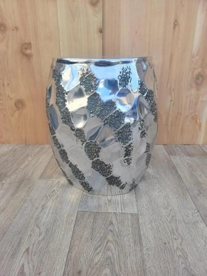 Made Goods Hammered Brass Stool Side Table - 8