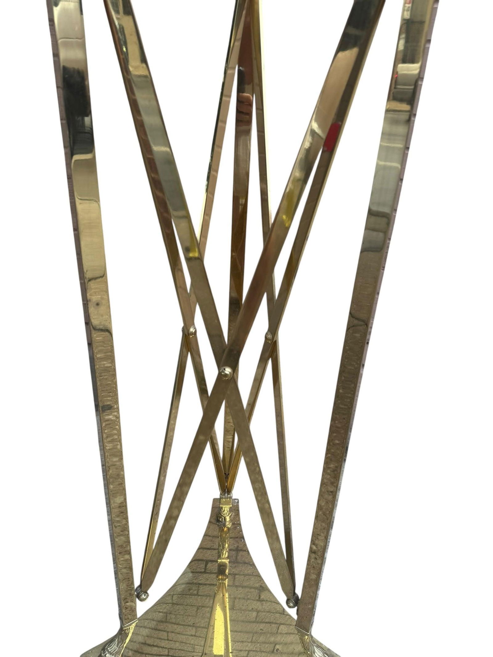 Hollywood Regency Italian Maison Jansen Brass Ram Pedestal Tray Table - 6