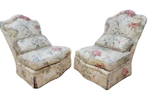 Vintage French Provincial Slipper Chairs by Baker Furniture - Pair (1 of 10)