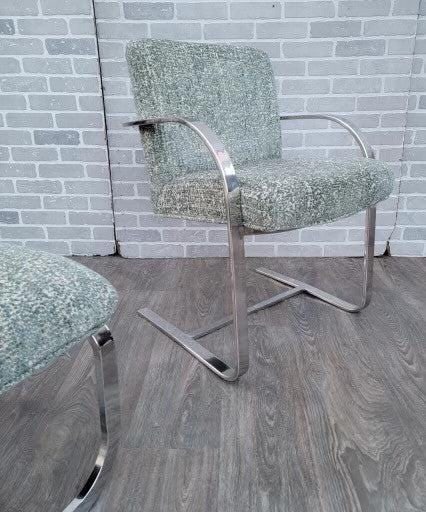 Mid Century Modern Milo Baughman Chrome Chair & Ottoman - 5