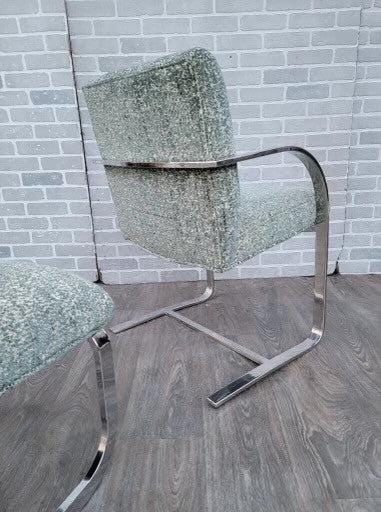 Mid Century Modern Milo Baughman Chrome Chair & Ottoman - 8