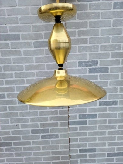 Mid Century Modern Space Age Pull Down Ceiling Pendant Light - 10