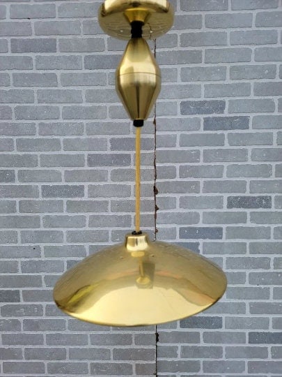 Mid Century Modern Space Age Pull Down Ceiling Pendant Light - 8