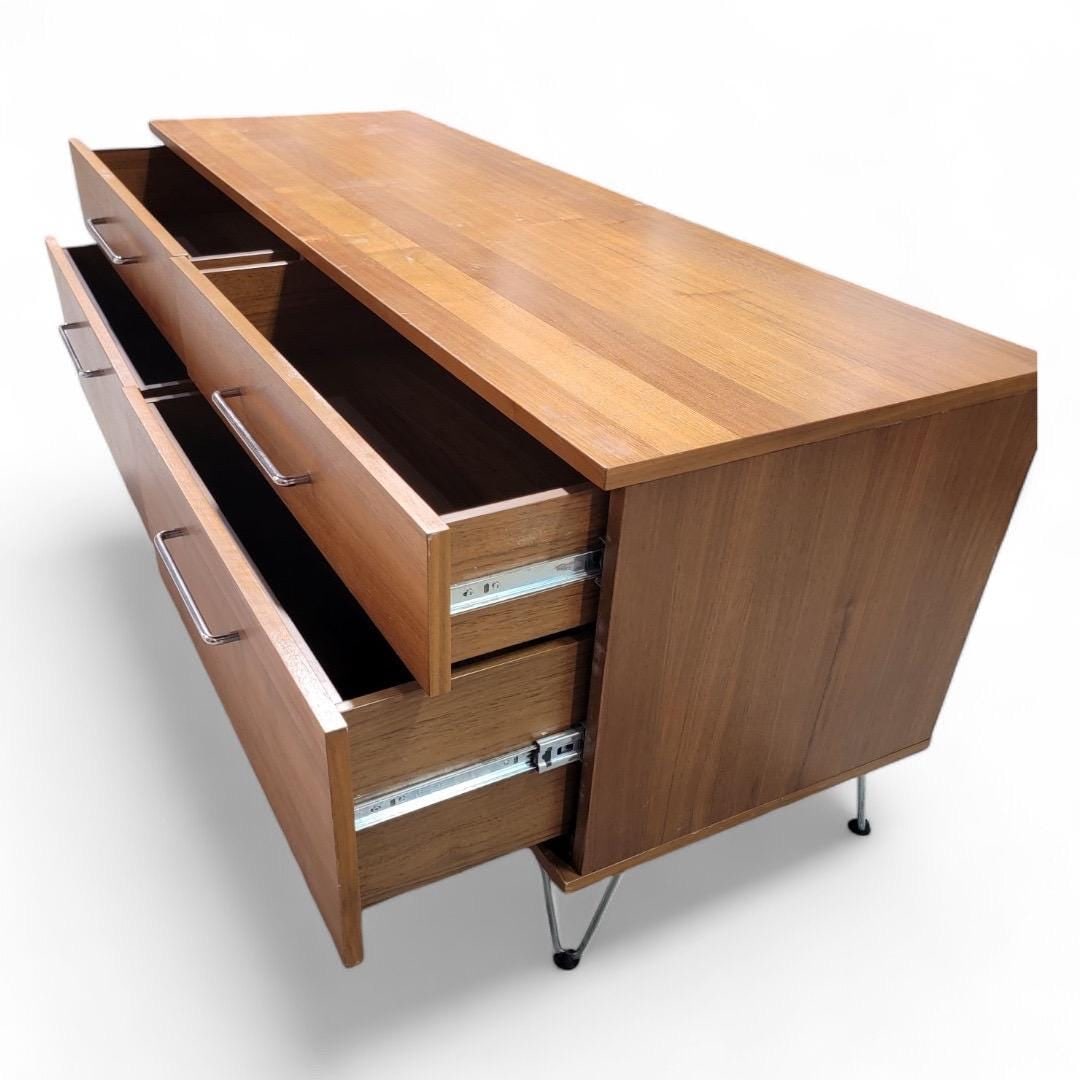 Mid Century Modern George Nelson Style 4 Drawer Hairpin Legs Credenza - 3