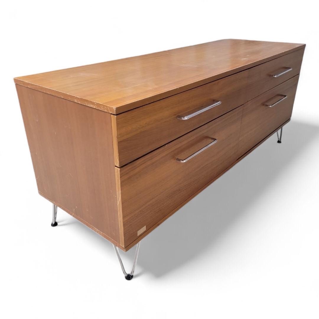 Mid Century Modern George Nelson Style 4 Drawer Hairpin Legs Credenza - 6