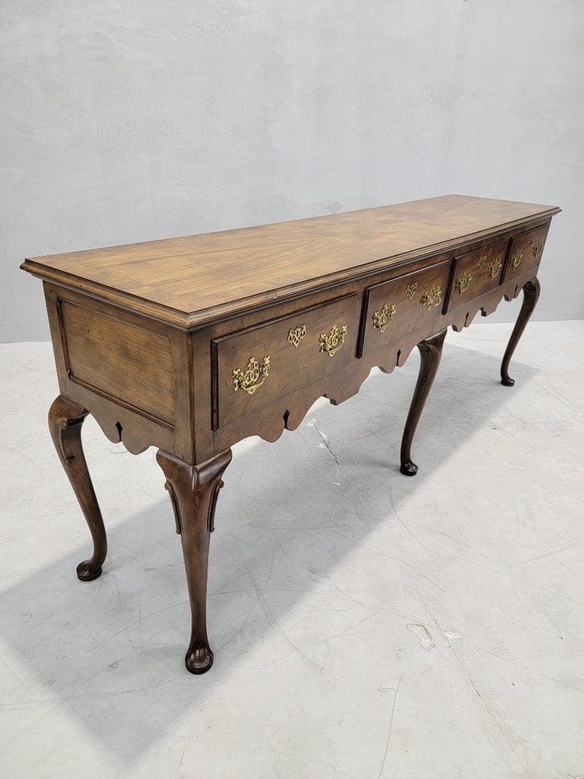 Vintage Queen Anne Style Walnut Console Table/Sideboard by Baker Furniture - 5
