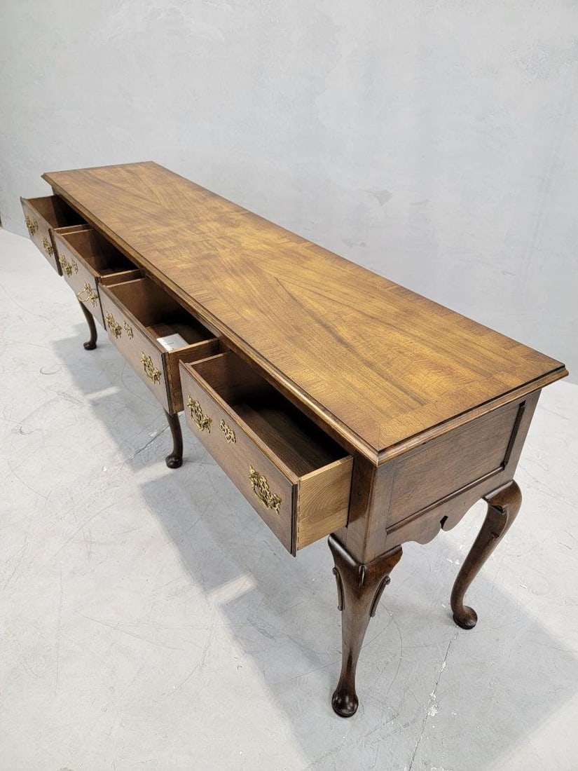 Vintage Queen Anne Style Walnut Console Table/Sideboard by Baker Furniture - 7