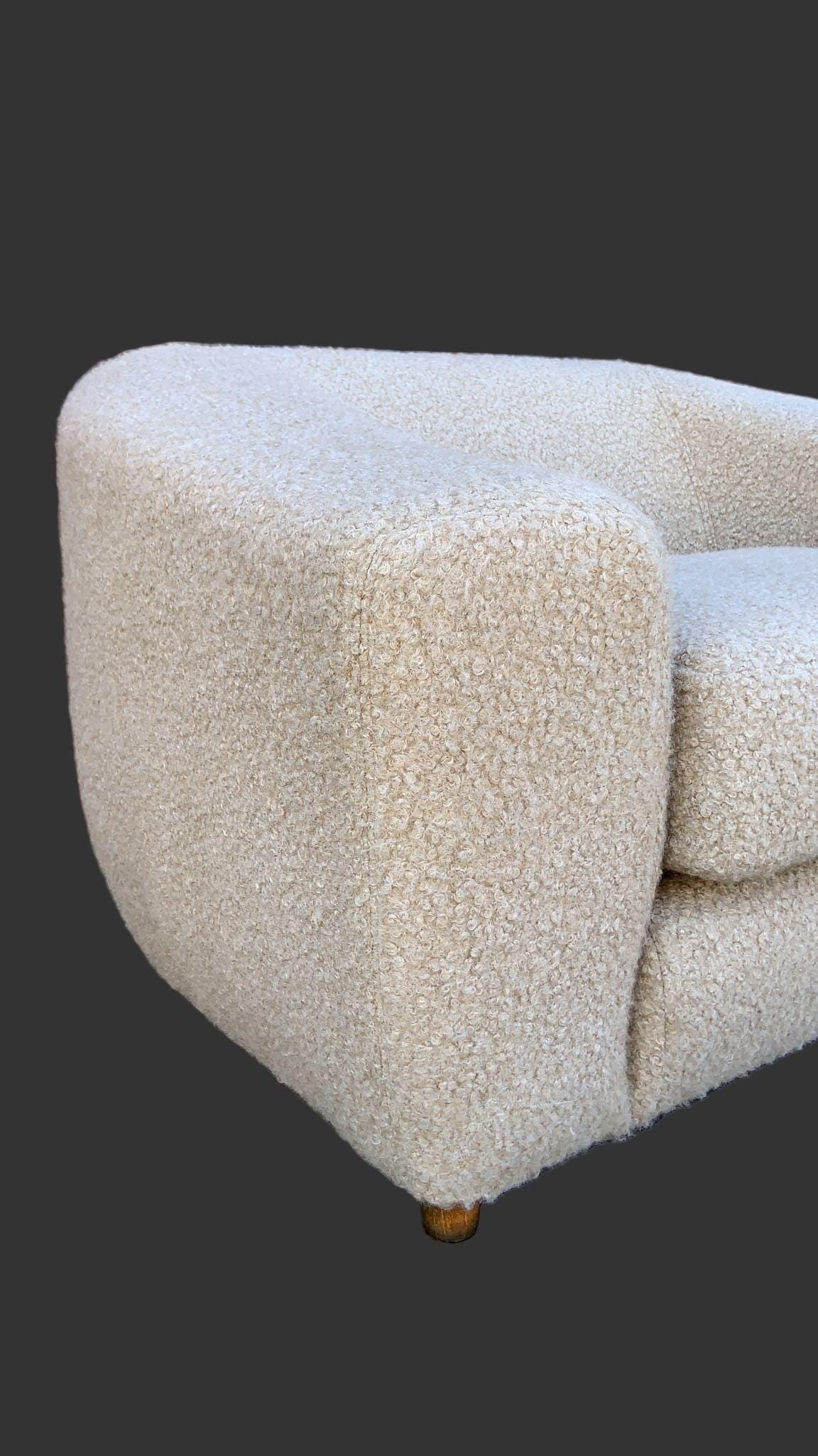 Mid Century Modern Karpen Club Chair Newly Reupholstered in Boucle - 7