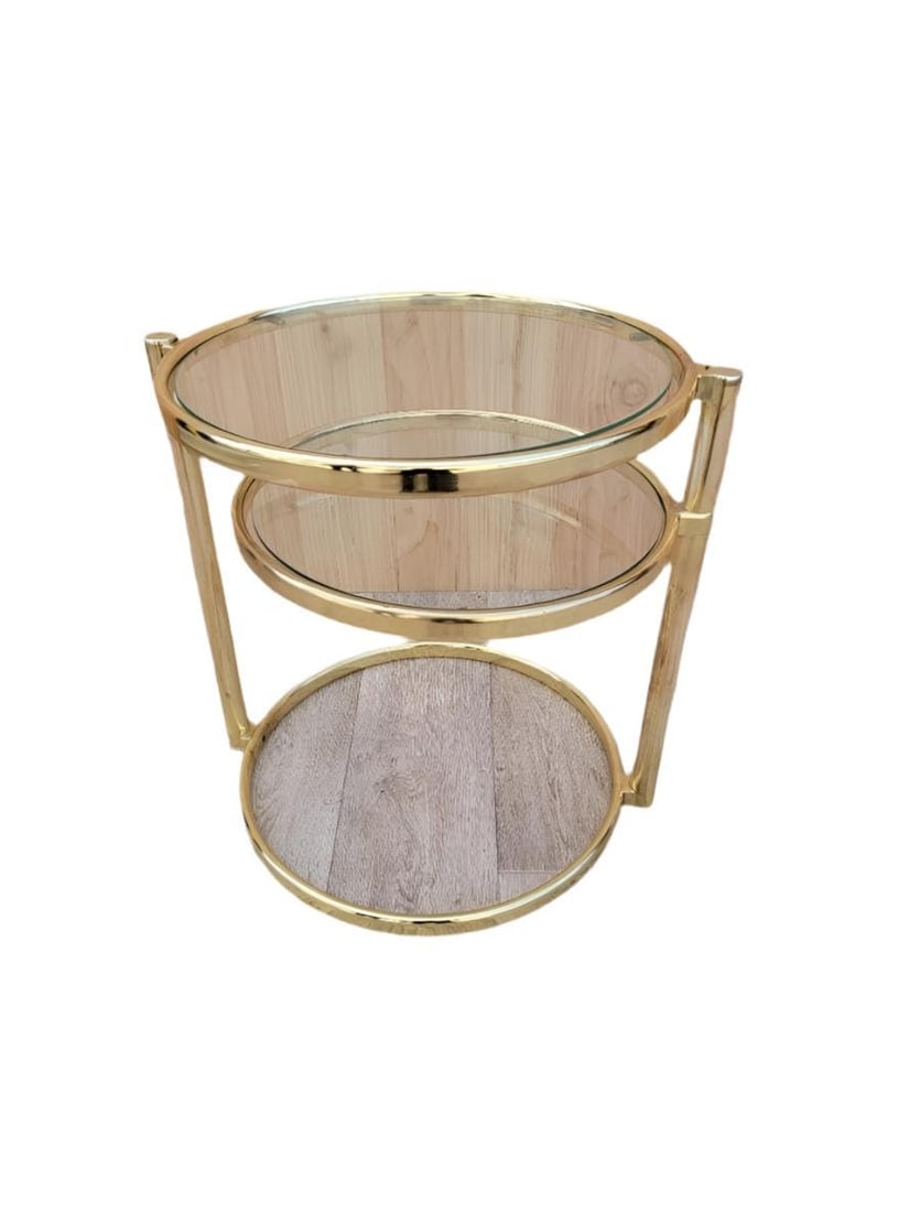 Mid Century Modern Milo Baughman Style Articulating 2 Tier Brass Cocktail Table (1 of 9)