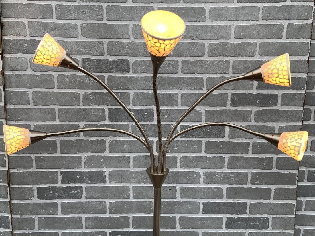 Mid Century Modern 5 Flex Arm Floor Lamp - 4