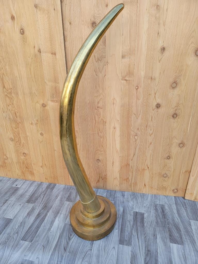 Mid Century Modern Brass Elephant Tusk Horn - 4