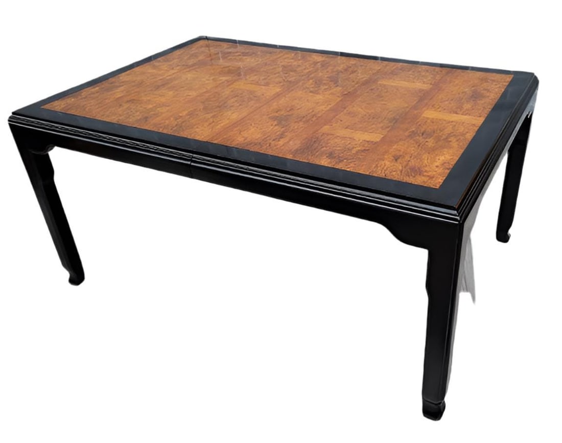 Hollywood Regency Chinoiserie Chin Hua Ebonized Dining Set by Century Furniture - 3