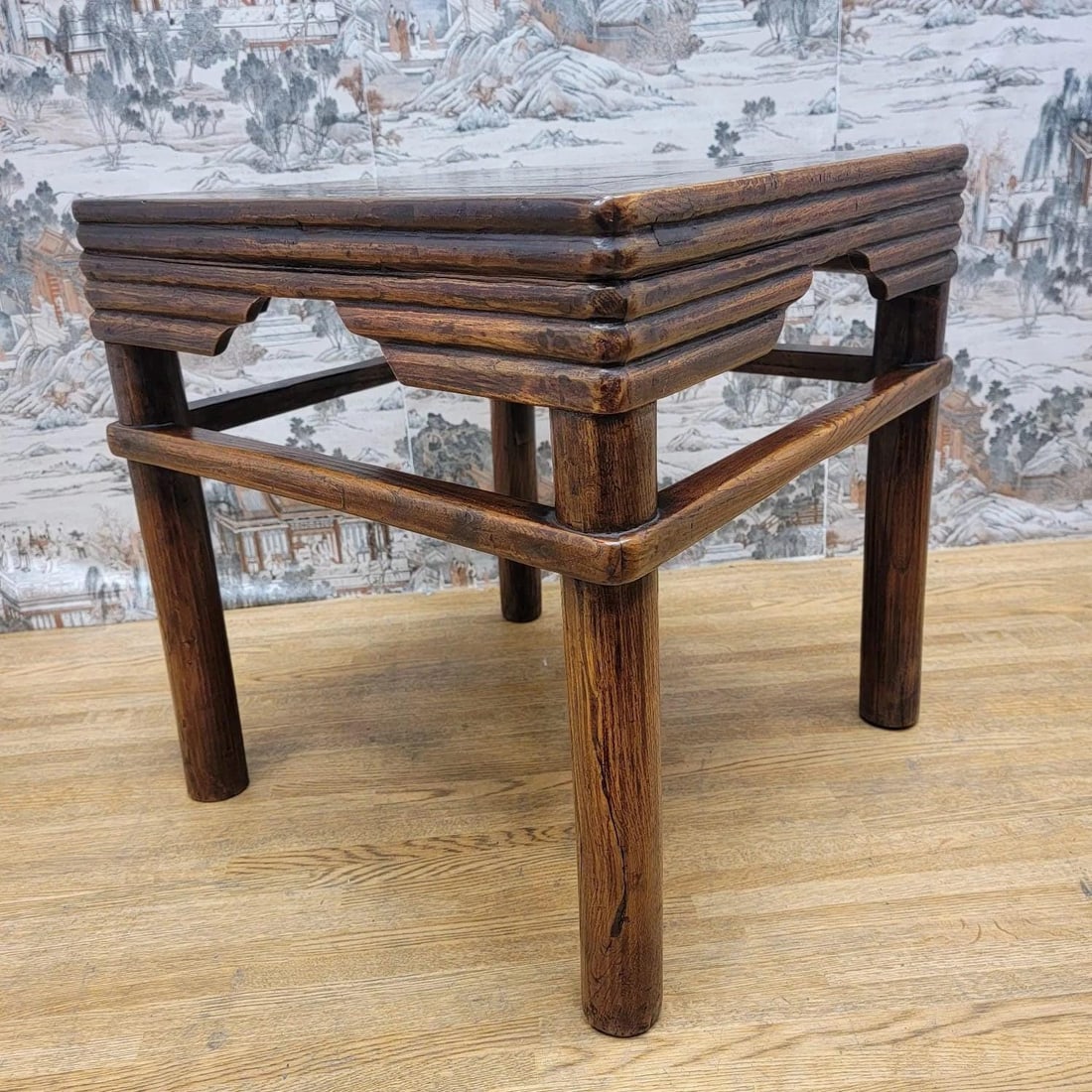 Antique Shanxi Province Pierced Apron Elm Side Table - Pair - 7