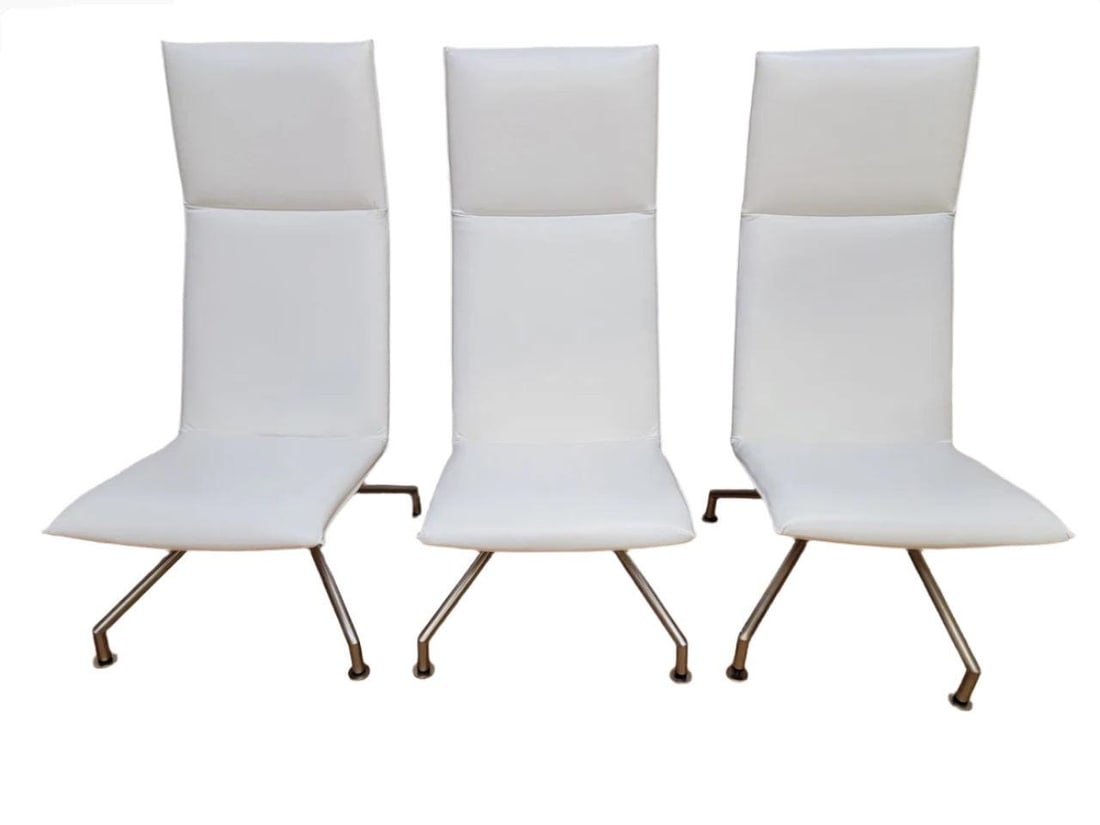 Modern Arne Jacobsen Style Mikasa High Back Lounge Chairs By Davis Furniture - Set of 3 - 2