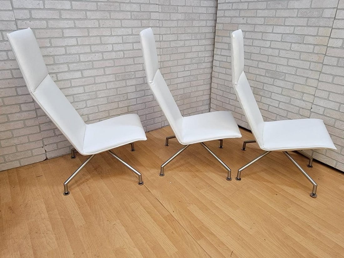 Modern Arne Jacobsen Style Mikasa High Back Lounge Chairs By Davis Furniture - Set of 3 - 7