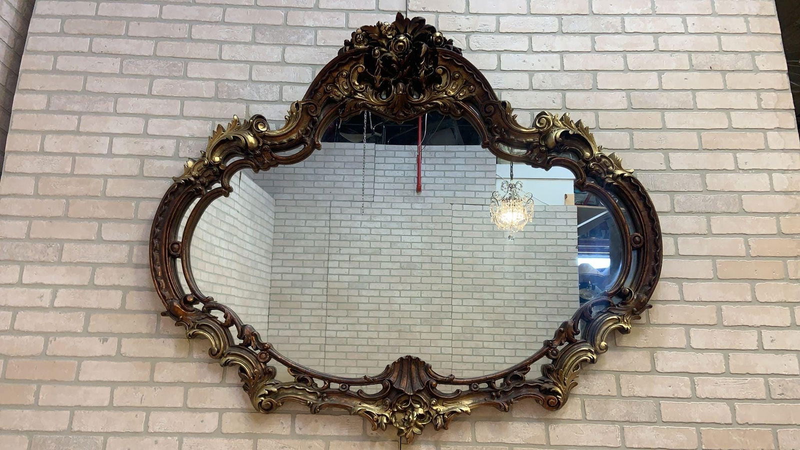 Vintage Rococo Revival Style Wall Mirror - 8