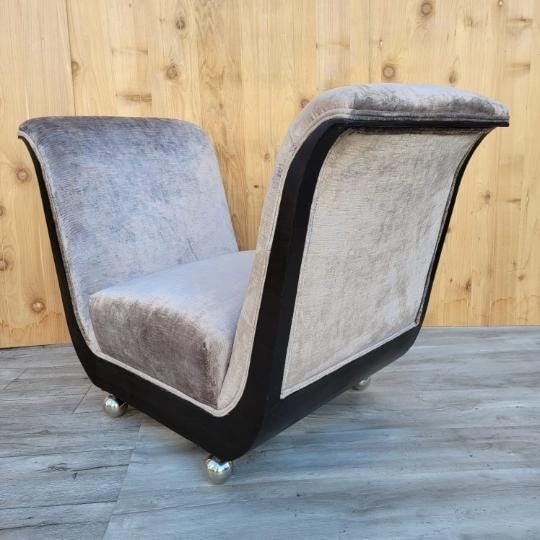 Art Deco Guglielmo Ulrich Style Scuptural Scroll Arm Seat Benches - Pair - 6