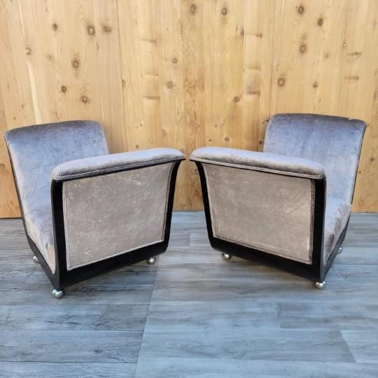 Art Deco Guglielmo Ulrich Style Scuptural Scroll Arm Seat Benches - Pair - 7