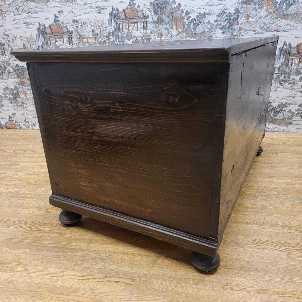 Antique Hand Painted Pine Chest for Storage - 7