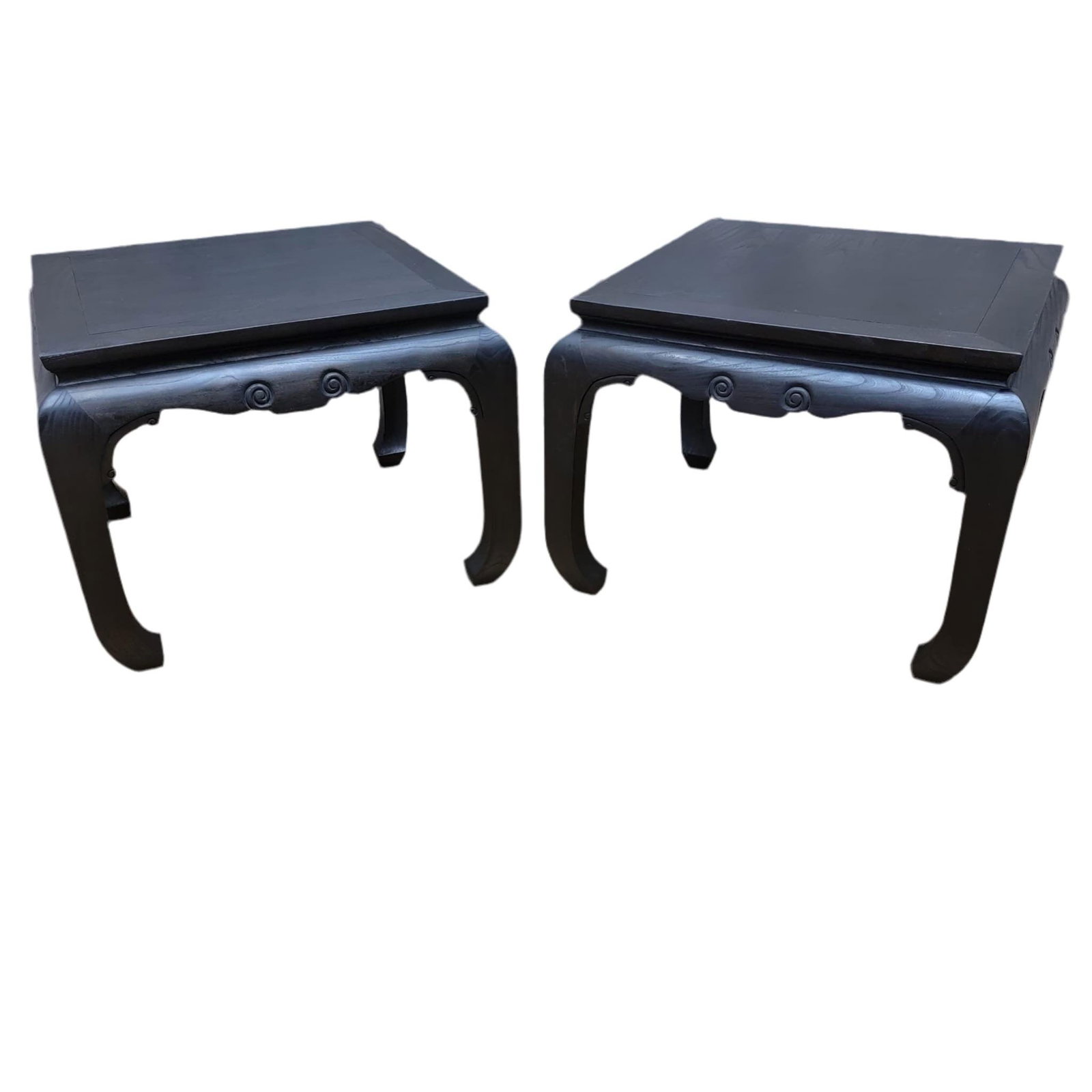 Antique Shanxi Province Black Lacquer Elm Side Table - Pair (1 of 10)