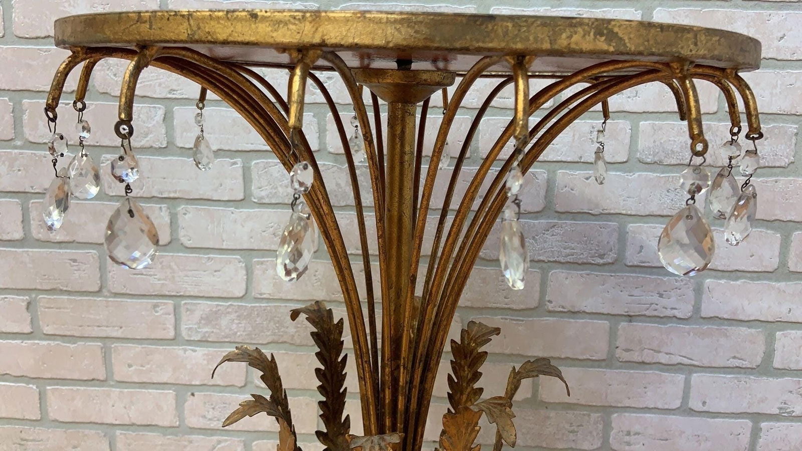 Mid Century Hollywood Regency Italian Gilt Accent Table with Mirrored Top - 6