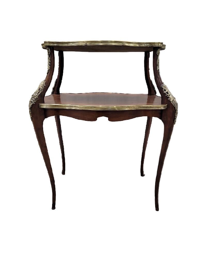 Antique French Napoleon Style Marble Top Ormolu Accent Table - 4