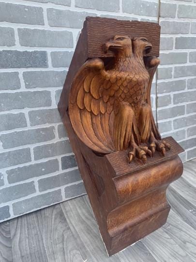 Antique Architectural Salvage Eagle Corbels - Pair - 4