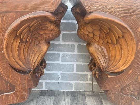 Antique Architectural Salvage Eagle Corbels - Pair - 9