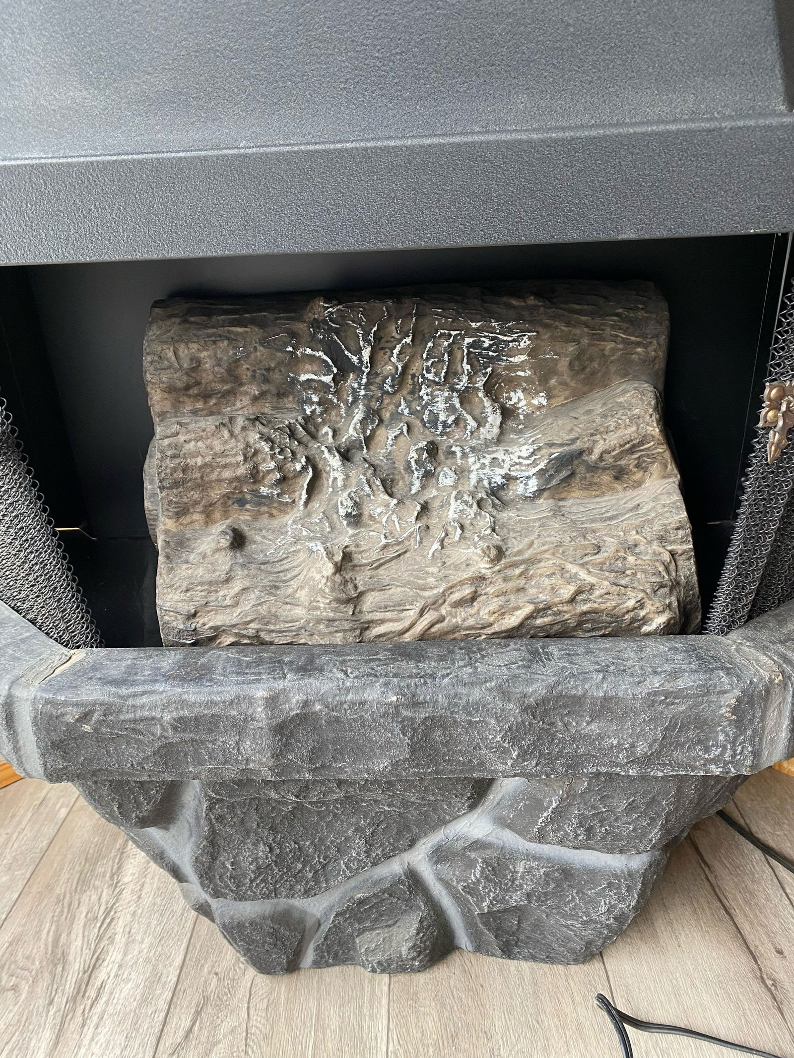 Mid Century Modern Sears Roebuck Electric Fireplace Space Heater in Crinkle Black - 3