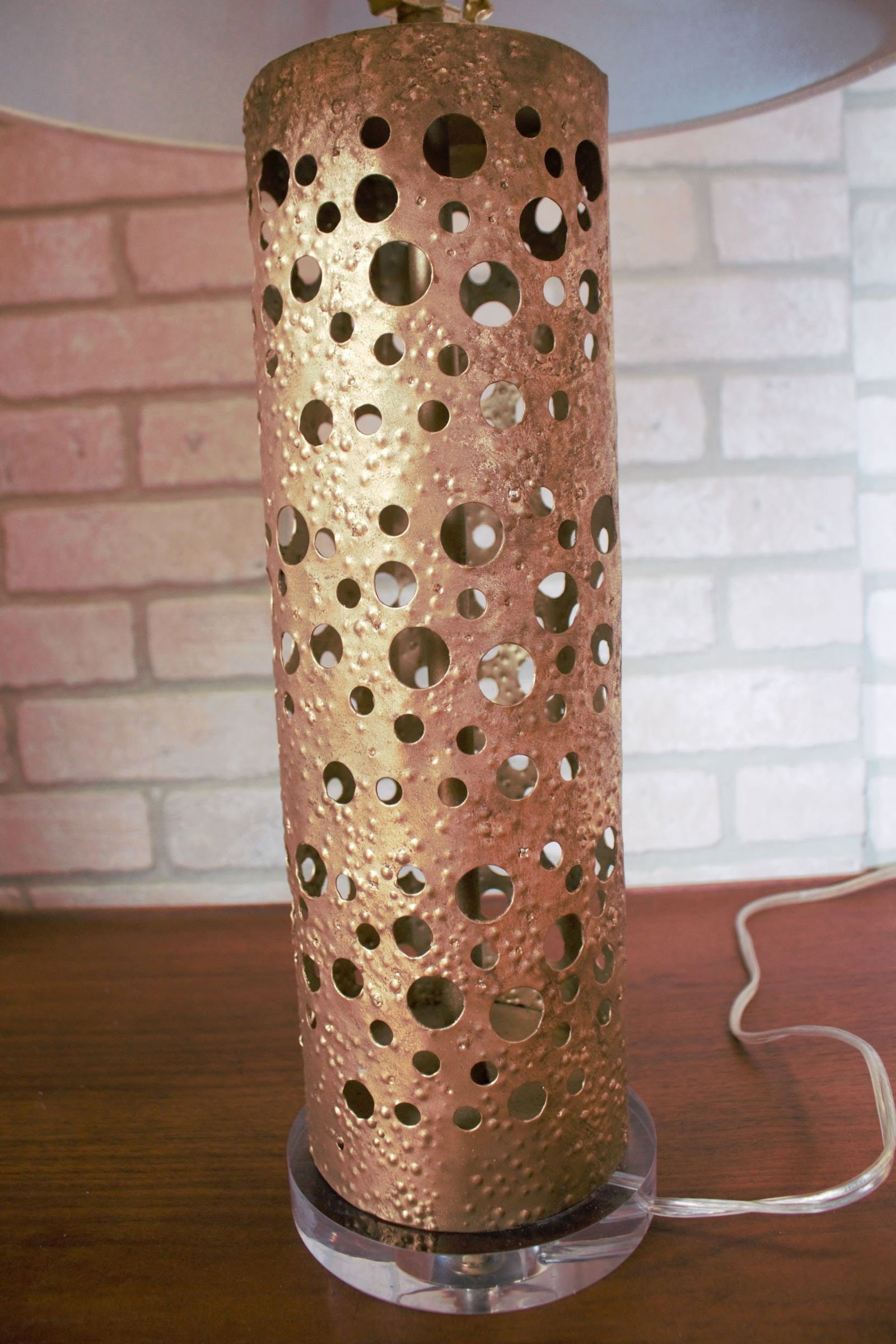 Modern Brutalist Shasta Brass Table Lamps - Pair - 6