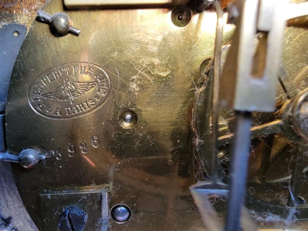 Antique French Neoclassical Bronze Horse Topped Mantel Clock - 8