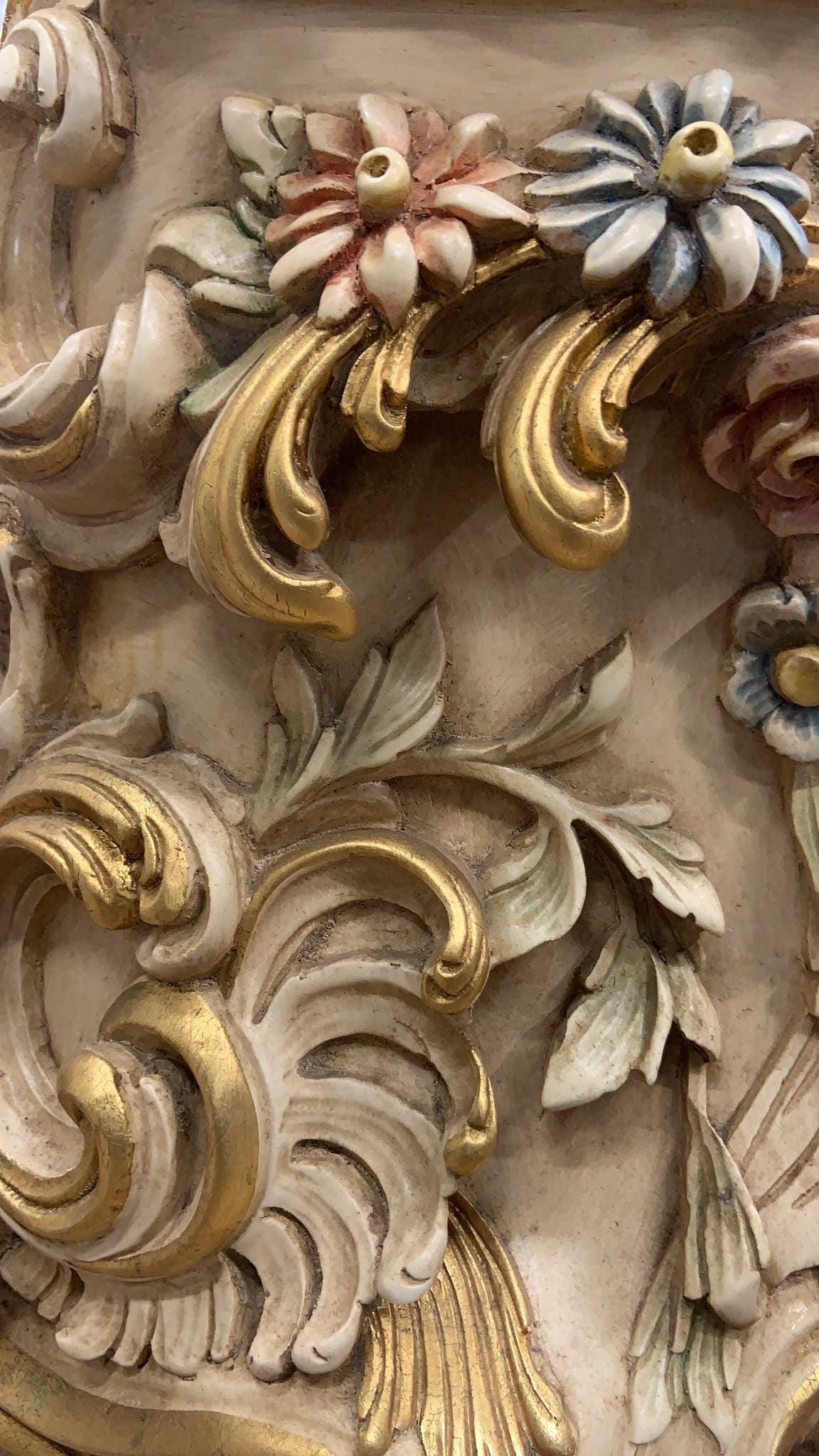 Vintage Italian Rococo Hand Carved and Painted Cherub/Angel Grandfathers Clock - 9