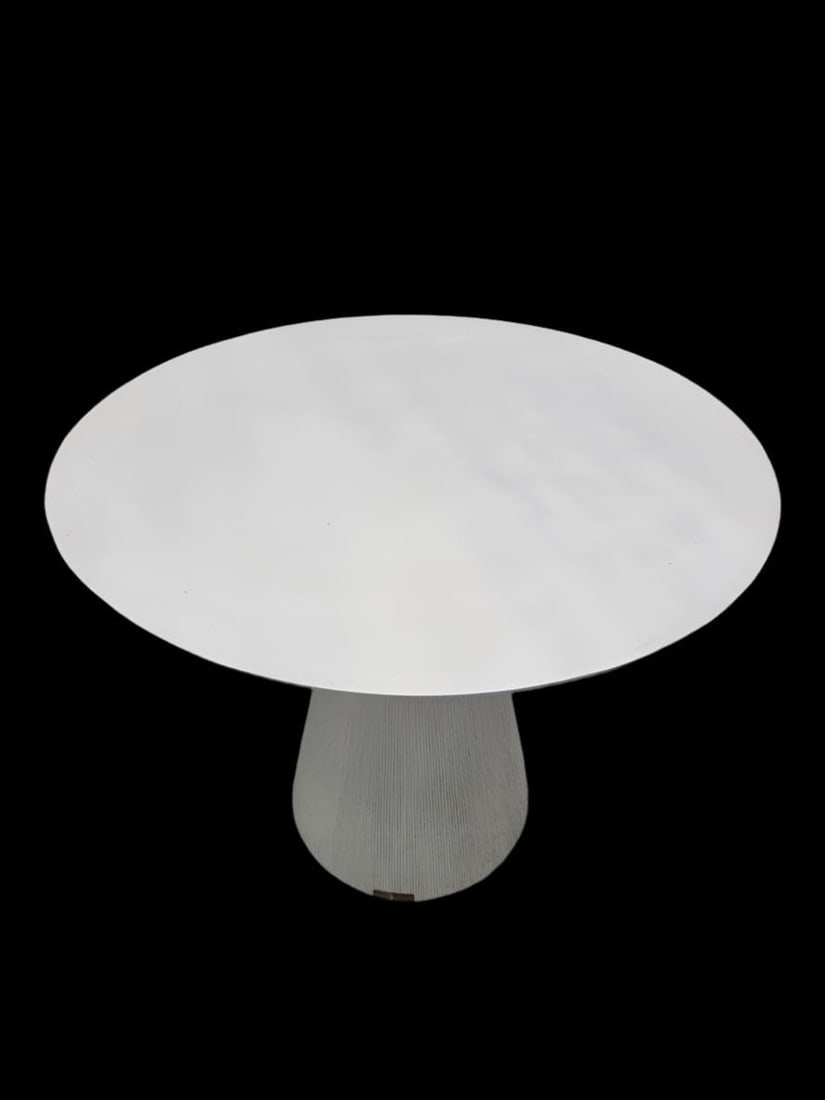 Organic Modern Cast Stone Fisher Patio Table by Summer Classics - 4