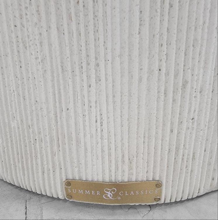 Organic Modern Cast Stone Fisher Patio Table by Summer Classics - 7